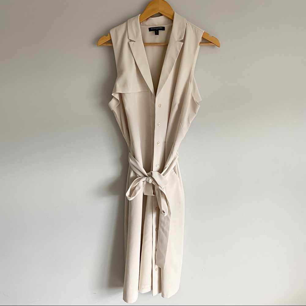 New Banana Republic Cream Trench Dress Size 12